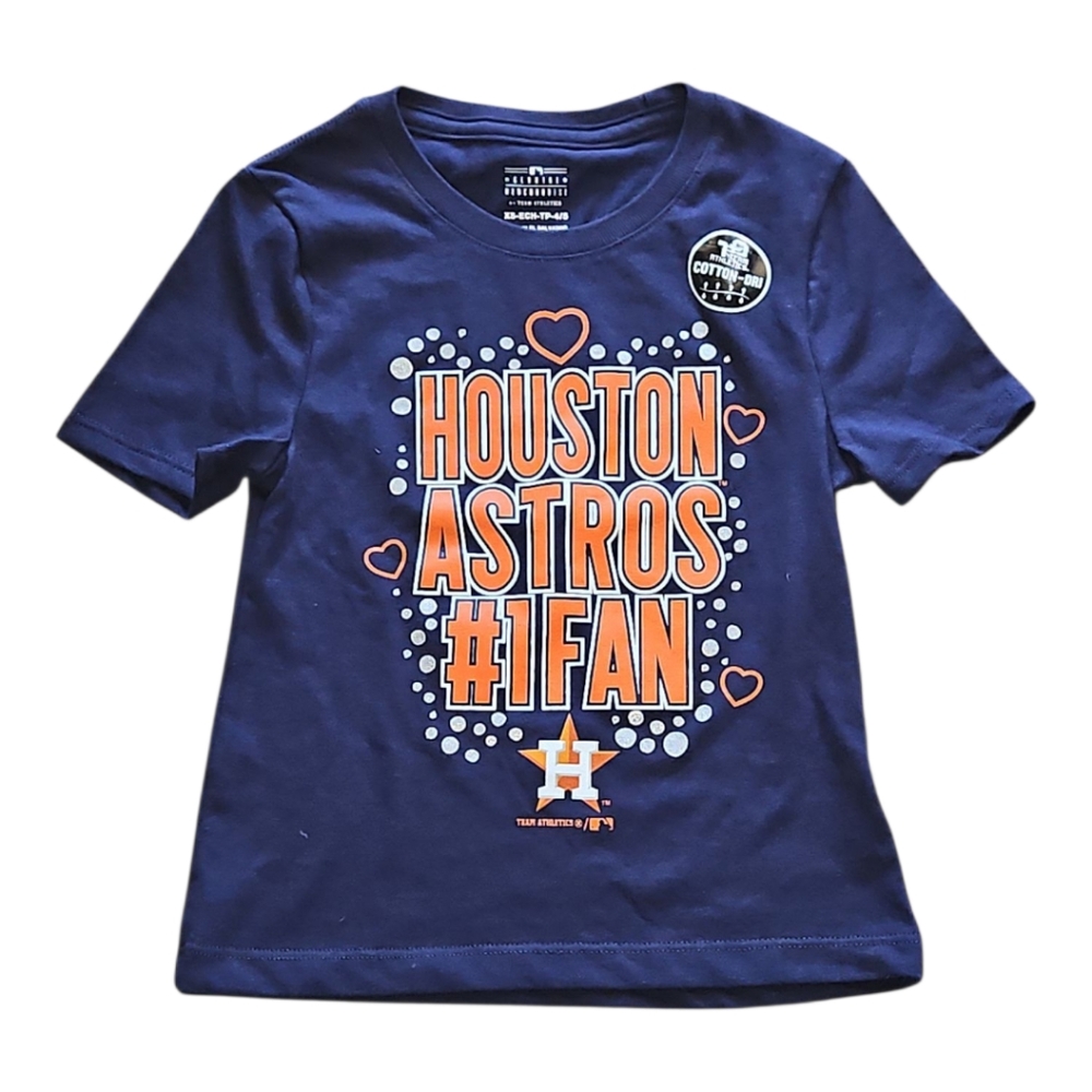 MLB 'Houston Astros #1 Fan' Girls Tshirt Short Sleeves NWT